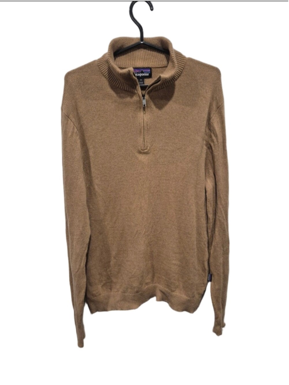 Patagonia Men's Recycled Cashmere Blend 1/4 Zip Pullover Sweater Tan M
